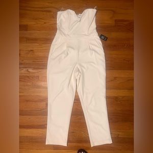 NWT Express Ivory Strapless Jumpsuit